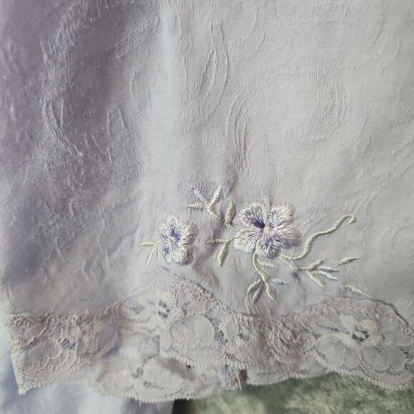 Miss Elaine Womens Sz Med Lilac Robe short lightweight sleep shirt cotton blend - Picture 9 of 11